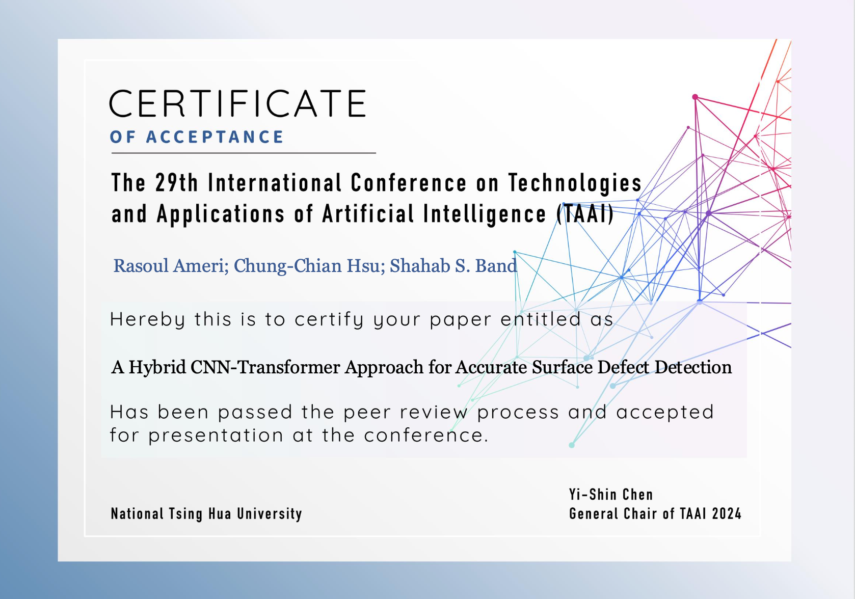 TAAI certificate